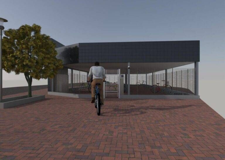 A Caronno la velostazione alimentata dal sole rendering ciclabile 2 768x546