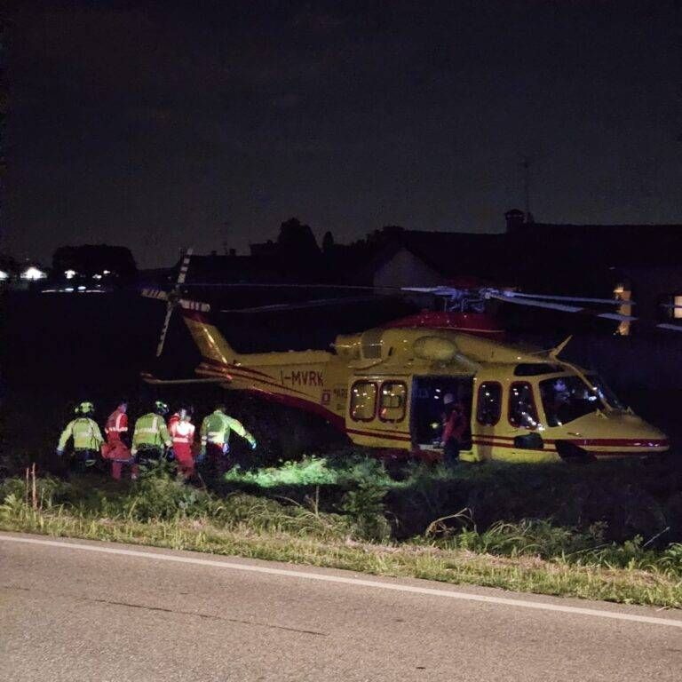 Elicottero a Uboldo per un grave incidente sulla provinciale elicottero uboldo