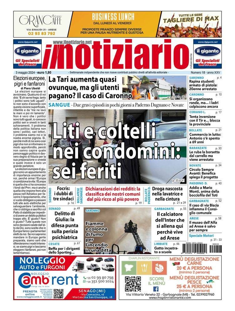 Liti di condominio con i coltelli, 6 feriti tra Novate e Paderno; aumenta la Tari ma c’è chi non paga, il caso Caronno prima pagina liti condomini