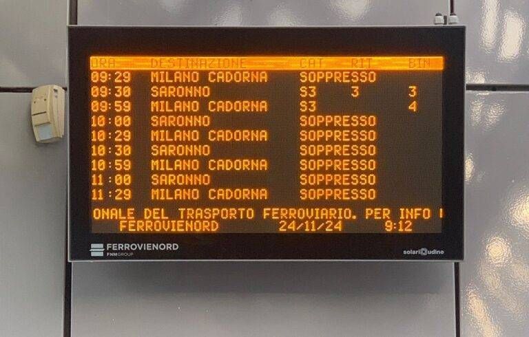 sciopero treni trenord