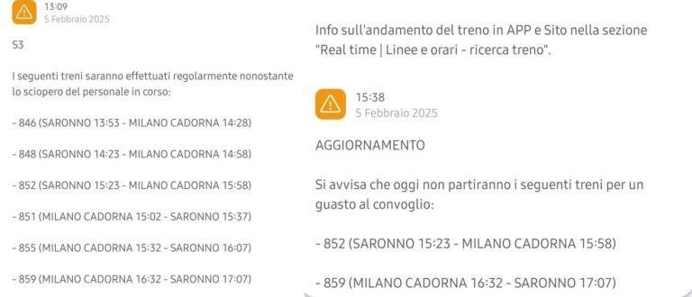 trenord ritardi cancellazioni