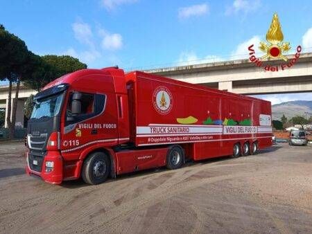 Screening gratuito sul Tir di Vigili del fuoco e Ospedale Niguarda verso le Olimpiadi tir salute niguarda viigli del fuoco