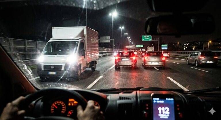 MIlano-Meda furgone contromano