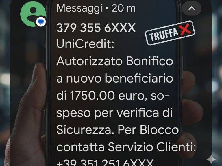 truffa sms bonifico unicredit