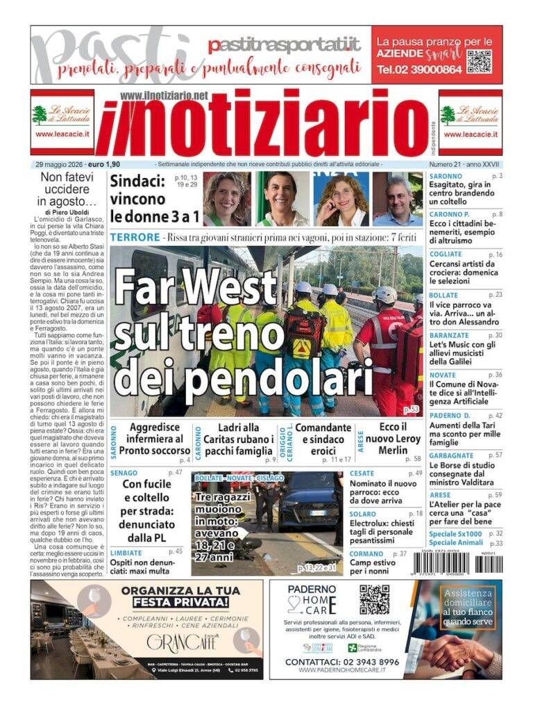 prima pagina terrore treno pendolari