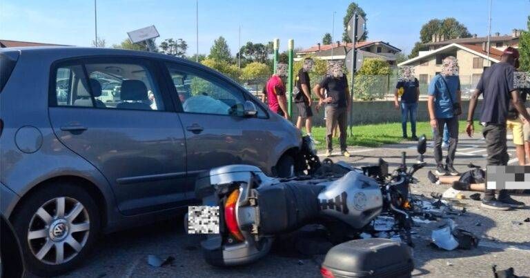 Caronno Pertusella, grave incidente tra auto e moto Caronno Pertusella incidente